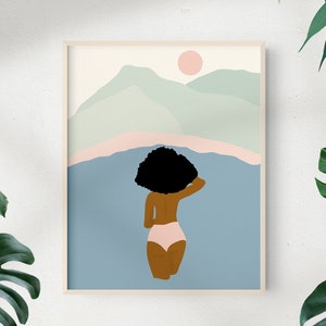 Mountain Woman Illustration | Female Feminine Art by Black Artist