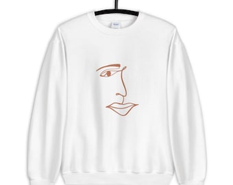 Facial Lines Crewneck Sweatshirt | women's crewneck sweatshirt, graphic sweatshirt