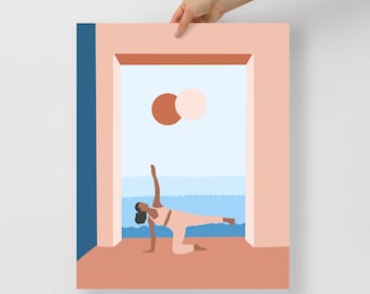 Yoga Pose Art Print | Yogi, Yoga Studio, Wall Decor, Feminine, Woman, Female, Neutral Colors