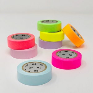 MT Masking Tape Washi Tape // neon washi tape, Basic Washi Tape, Slim Washi Tape, Colorful Washi, Scrap booking, solid colors, bright colors