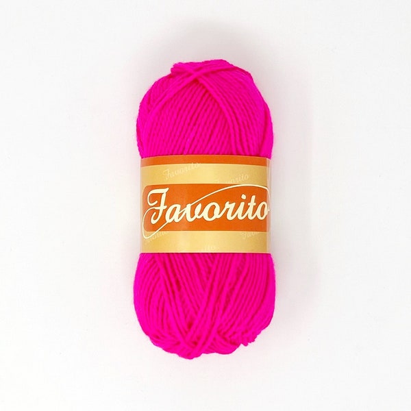 Favorito Yarn - 44 colors //Neon Yarn, acrylic, light worsted weight, DK weight, knitting, crochet