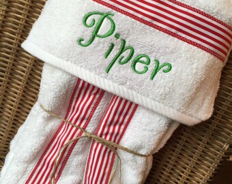 Christmas Hooded Bath Towel - Handmade personalized baby and child towel