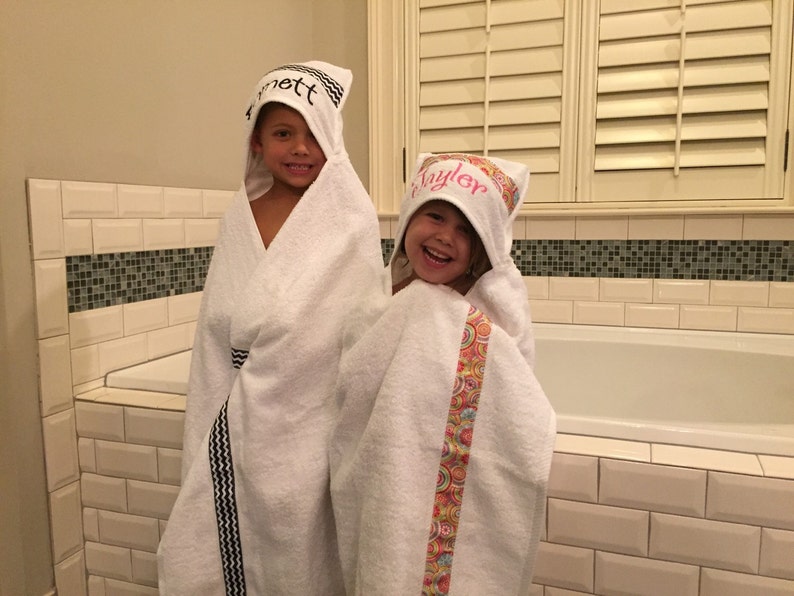 Asciugamano con cappuccio Natale fatto a mano personalizzati asciugamano bambino e bambino immagine 4