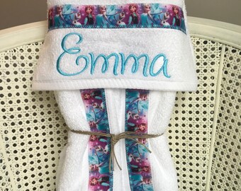Frozen Hooded Bath Towel - Handmade personalized child towel