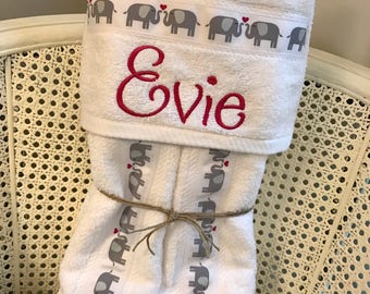 Girl Hooded BathTowel - Handmade personalized baby and toddler towel