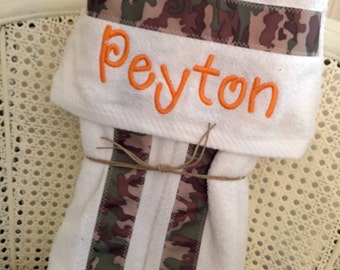 Boy Hooded Bath Towel - Handmade personalized baby and toddler towel