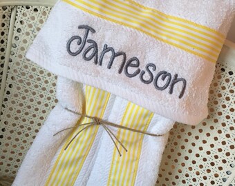 Boy Hooded Bath Towel - Handmade personalized baby and toddler towel