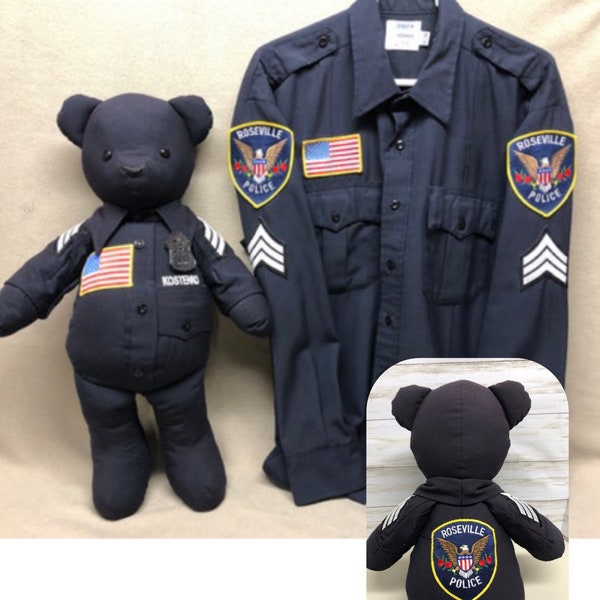 Memory Bear/KEEPSAKE Bear from Adult Uniform.