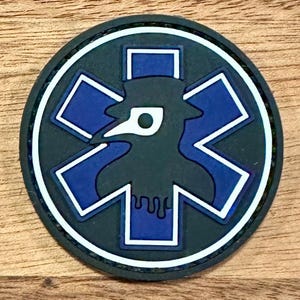 EMS EMT Paramedic Star of Life Plague Doctor PVC Morale Patch VeIcro Backed