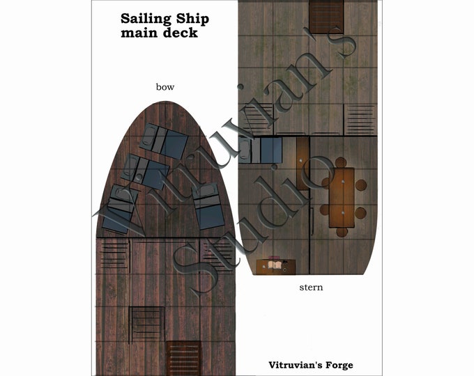 Dnd 5E Battlemap Sailing Ship Printable Etsy