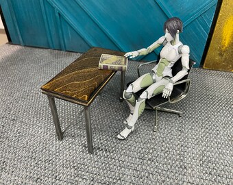 ミニチュアハンドメイドのユニークなオフィスデスクポプラ＆スチール