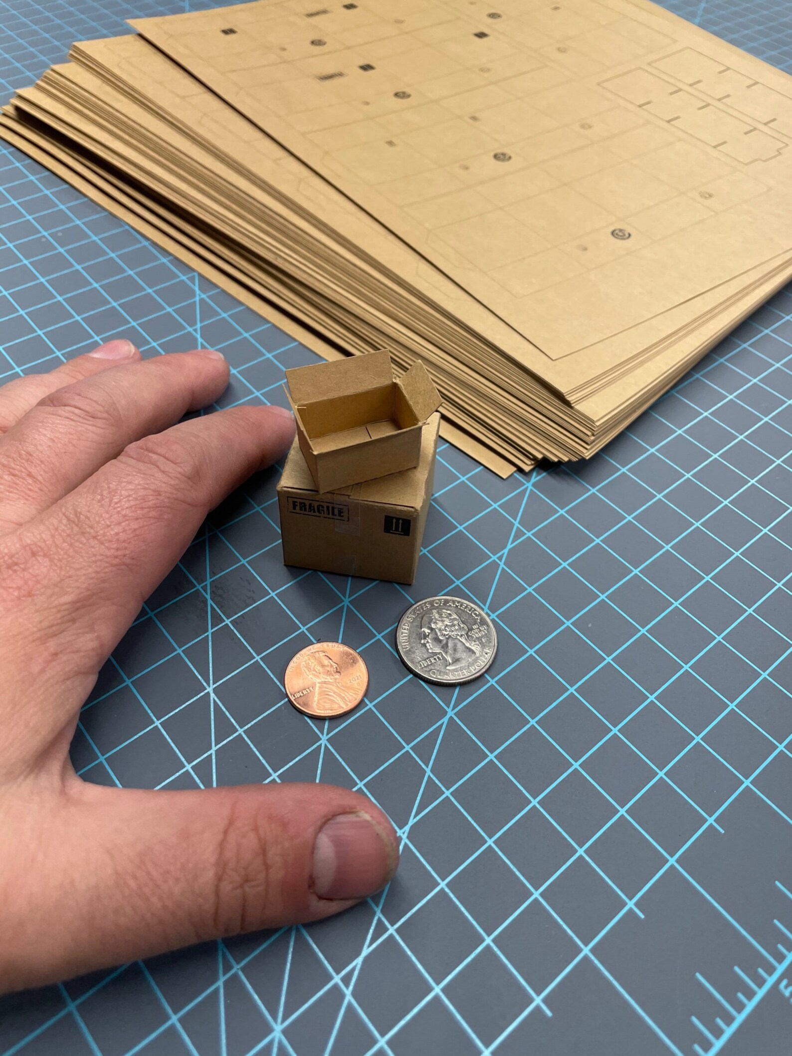Printable Miniature Generic Boxes: Cube & Small Rectangular Action ...