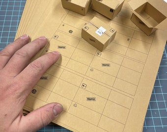 印刷可能なミニチュア大型長方形ボックス: 自分で印刷して組み立てるアクションフィギュアアクセサリージオラマ