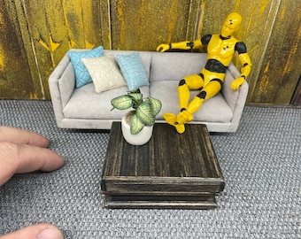 ミニチュアコーヒーテーブル ハンドメイド ユニークな風化したモダン
