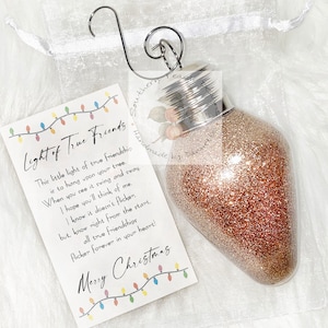 A Light of True Friends - Christmas Ornament With Poem, Glitter Light Bulb - Friends - Tree - Custom