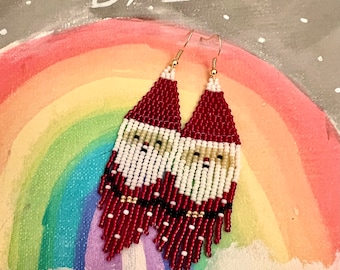 Santa fringe earrings