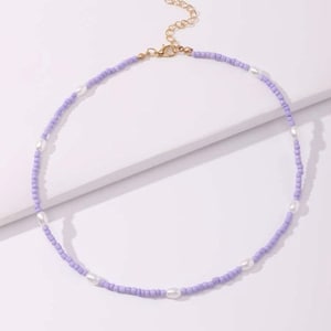 Collar gargantilla con perlas de imitación