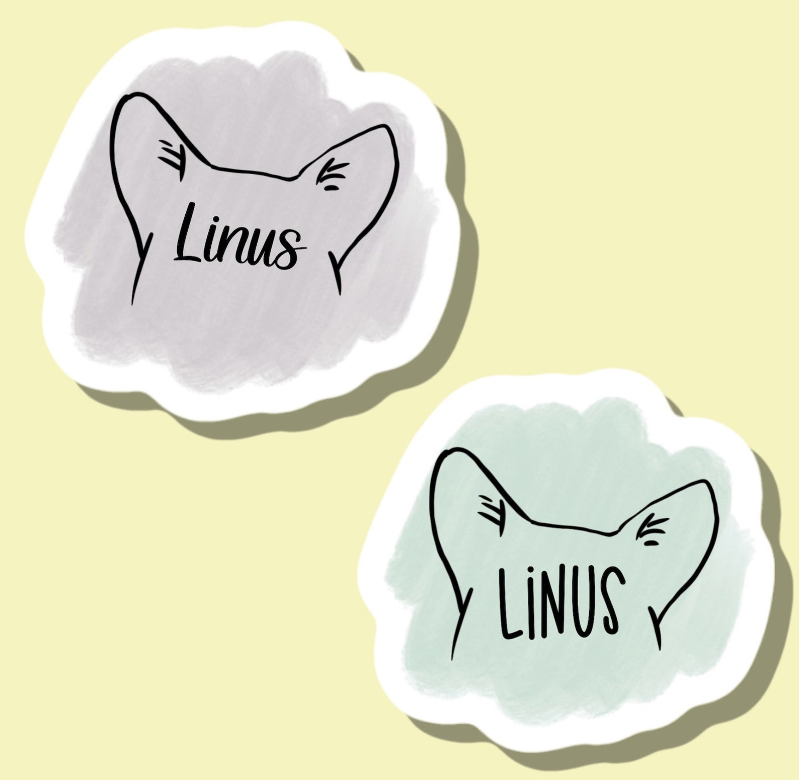 Dog Ear Sticker Waterproof Glossy Finish Etsy