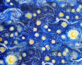 100% Cotton Fabric by The Yard for Sewing, Quilting, DIY Crafts - 42" Wide - Starry Night