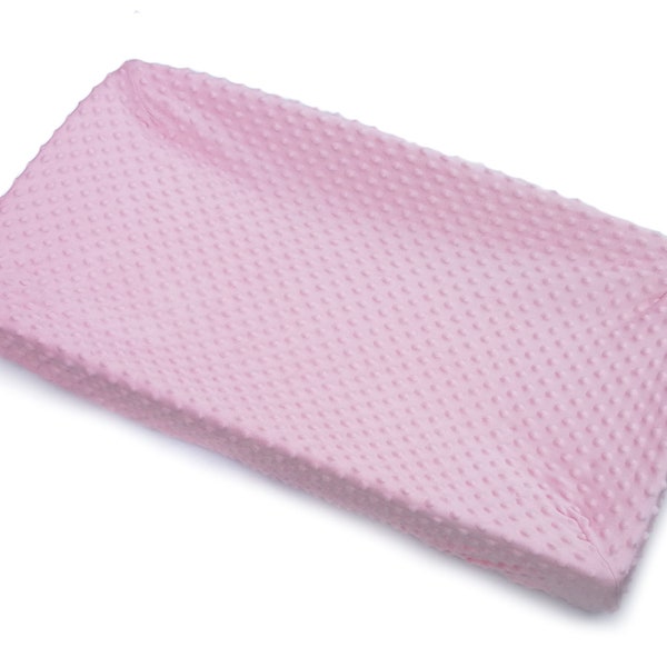 4 Sided Changing Pad Cover 32 x 16 x 4 Inches. Minky Dot Fabric (Multiple Color Choices)