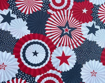 Various Patterns of July 4th Patriotic - 100% Cotton Fabric by The Yard for Sewing, Quilting, DIY Crafts - 42" Wide