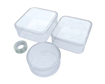 Plastic Containers with Lids for Candy Cookies Desserts, Bake Sales, Party Favors, Gift Giving - Clear Transparent - Pack of 3