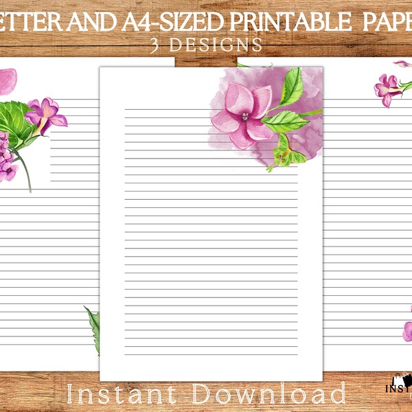 primary writing paper with dotted lines Letter Writing Paper | Stationery Gift Or Thoughtful Present | Digital Download | Stationery Set | Floral Stationery | Lined Or Unlined