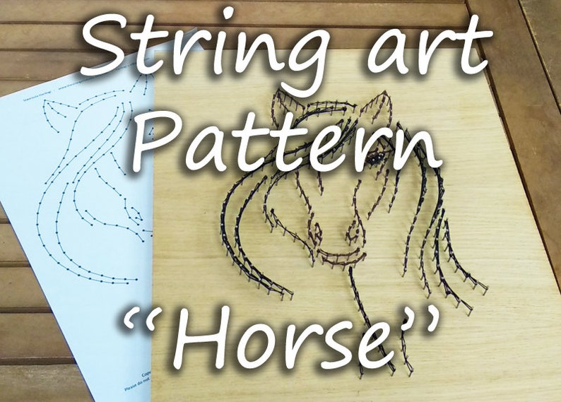 String art pattern Horse String art tutorial Etsy