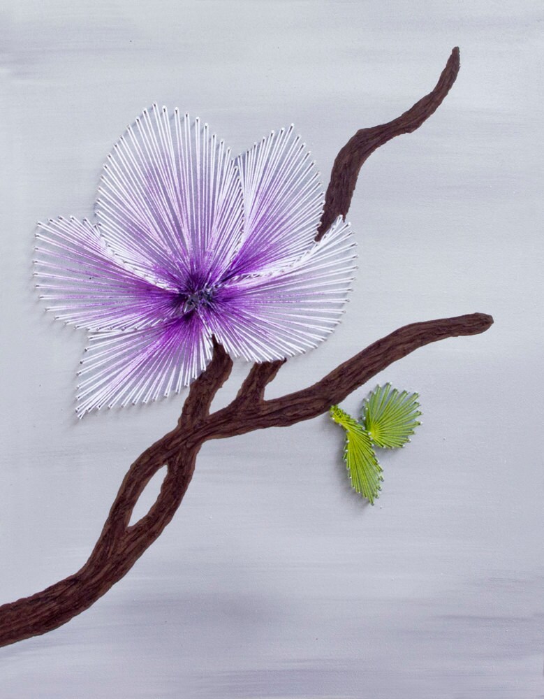 String art Magnolia Flower Flower string art String art Etsy
