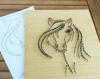 String art pattern "Horse" | String art tutorial | String art template | DIY string art | String and nail art | *Pattern only*