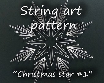 String art pattern "Christmas star #1" | String art template | String art DIY | ***Pattern only***