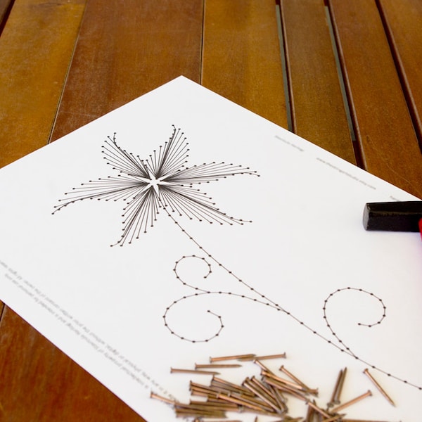 String art pattern "The Lily" | Flower string art | String art DIY | String art template | *Pattern only*