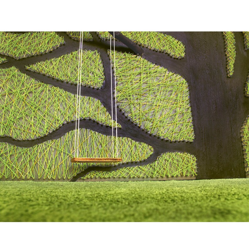 String art tree wall hanging strings and nails art tree Etsy
