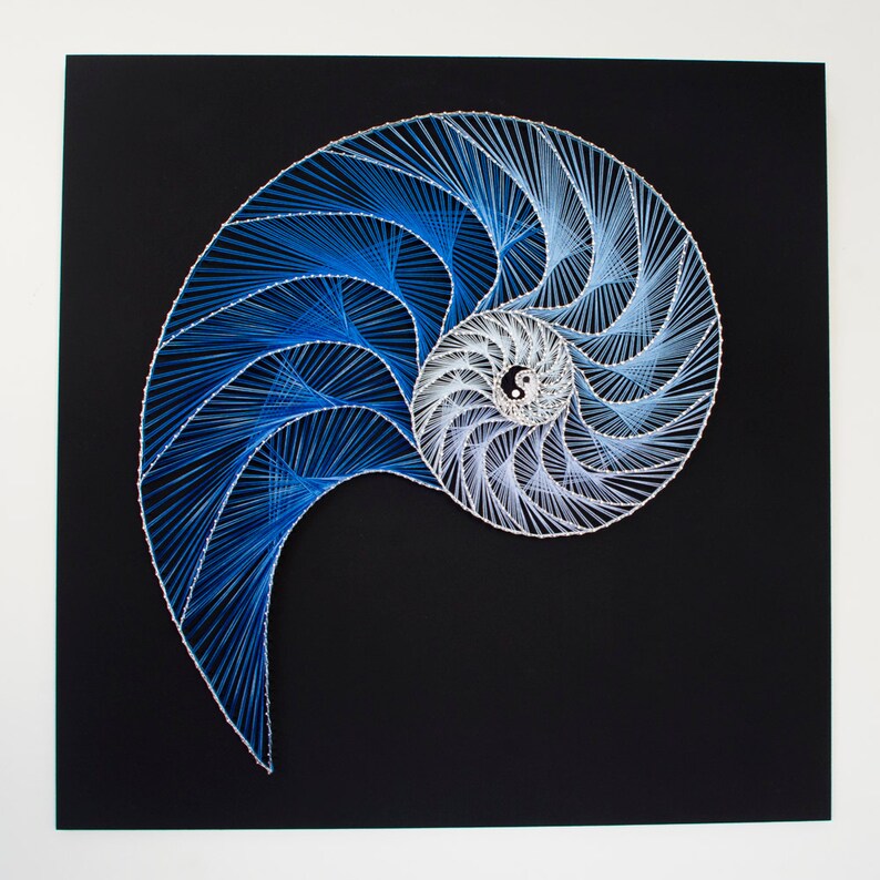String Art Nautilus Yin Yang Abstract Pattern Fibonacci - Etsy
