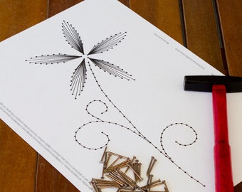 ストリング アート パターン「Exception Flower」 | ストリング アート DIY | ストリング アート テンプレート | ストリング アート パターン | *パターンのみ*