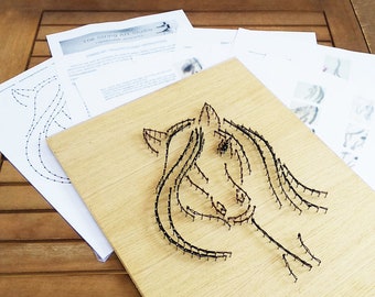 String art pattern & instructions "Horse" | String art template | String art pattern | String art tutorial | String art patterns