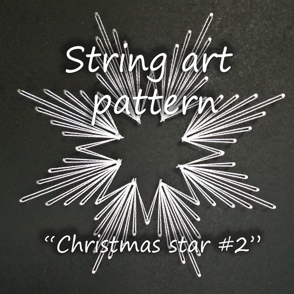 String art pattern "Christmas star #2" | String art template | String art DIY | ***Pattern only***