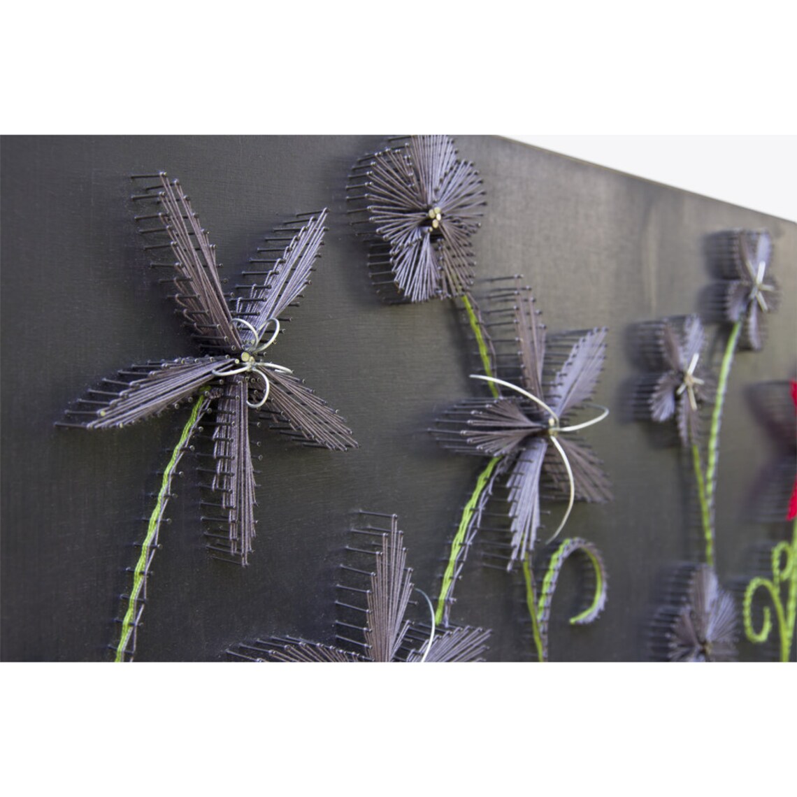 String art flowers Wall hanging Strings and nails art Etsy