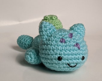 Pattern CHIBI BULBASAUR CHILLING Crochet Pattern - amigurumi Pokemon Kanto starter