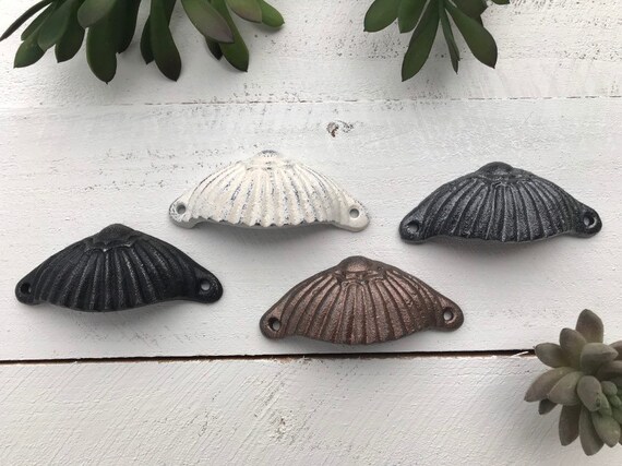 Sea Shell Drawer Pulls For Kitchen Drawers Solid And Sturdy Etsy