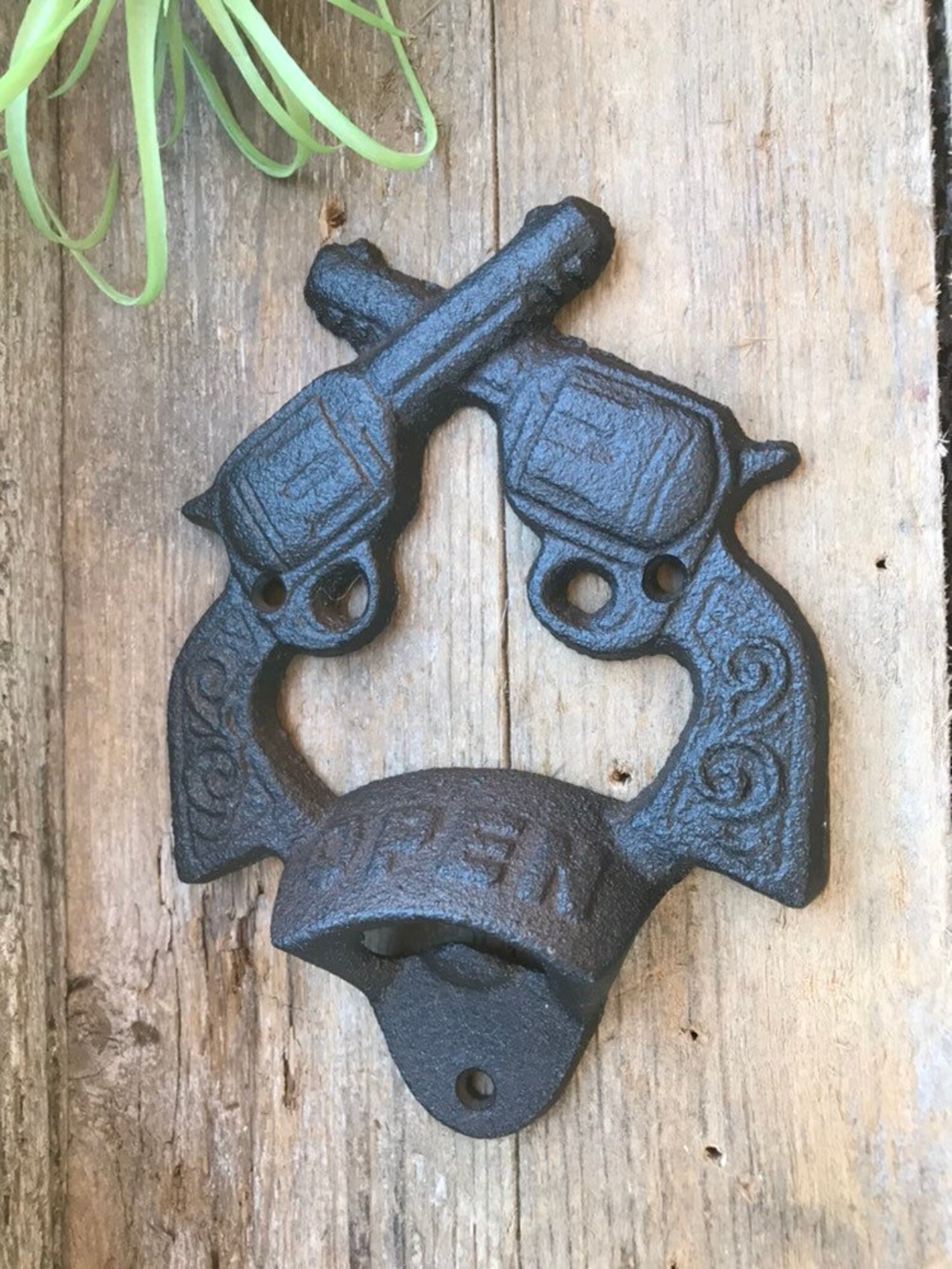 Western Guns Bottle Opener That Secures to the Wall in the Etsy