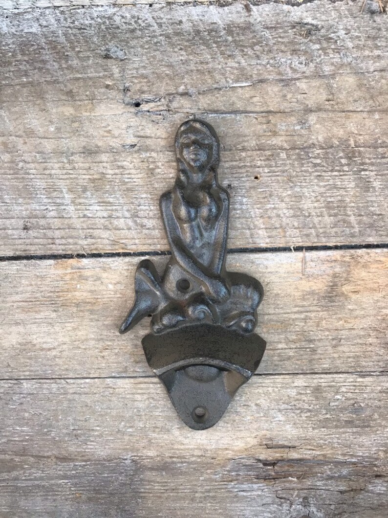 CAST IRON WALL MOUNTED MERMAID BOTTLE OPENER – Midwest Craft House CAST IRON WALL MOUNTED MERMAID BOTTLE OPENER – Midwest Craft House
