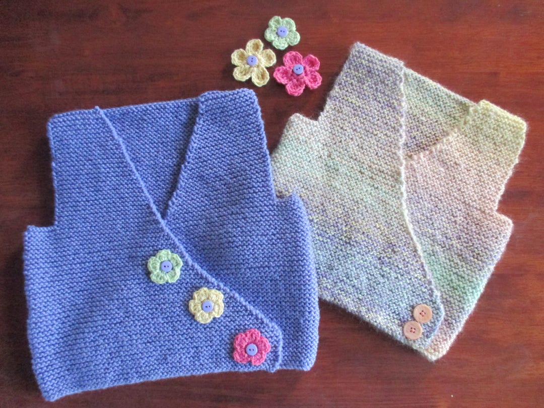 WRAP VEST PDF Digital Download, Pattern No. 1624, Garter Stitch, 8 Ply