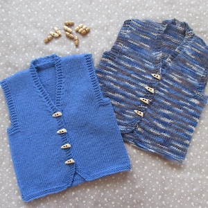 BUTTON UP Vest PDF knitting pattern digital download, pattern no. 1623, boys vest, girls vest, toggles, 3 - 18 months, button front vest