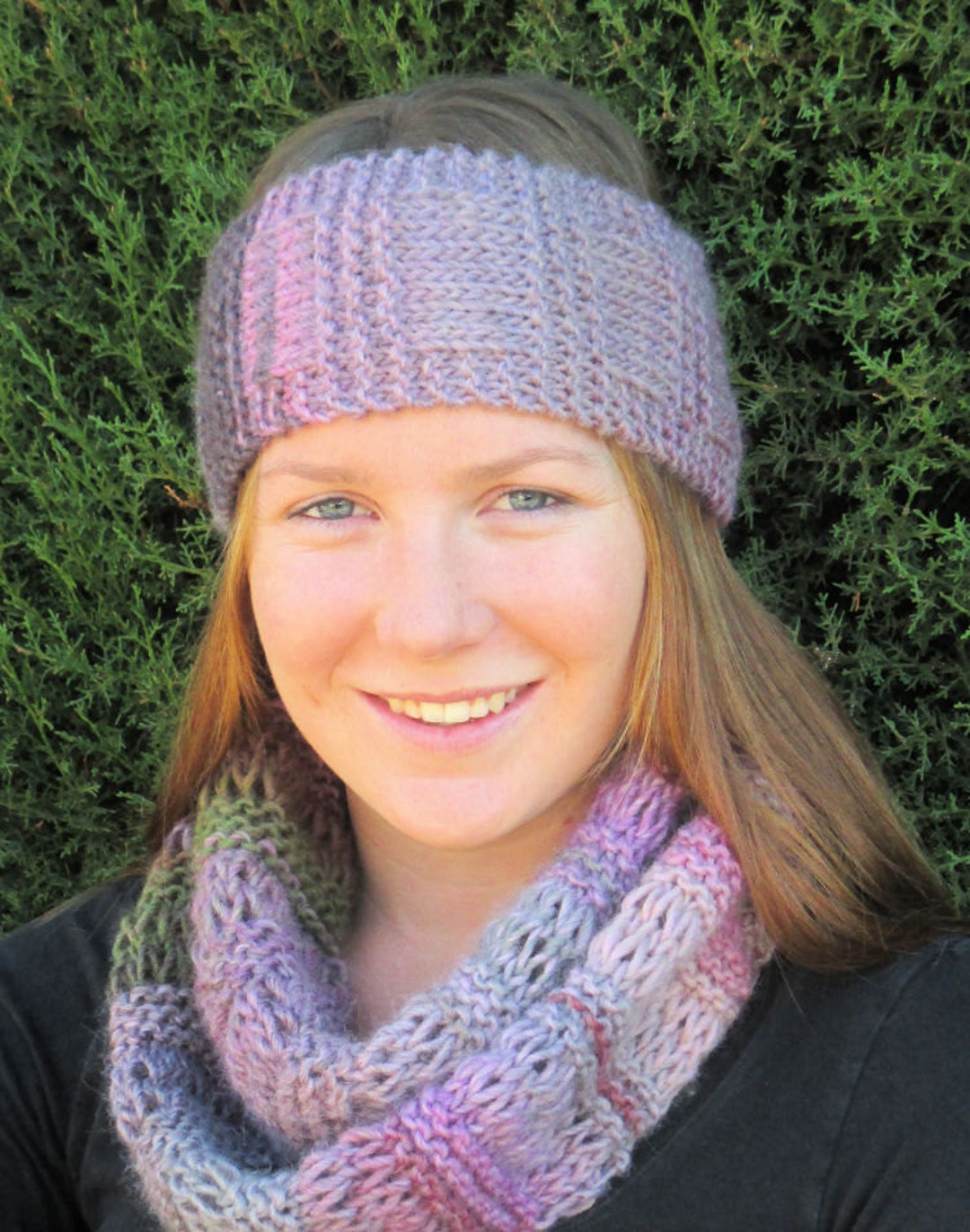COWL - HEADBAND No 2825 Knitted With 14 Ply in Loop Stitch