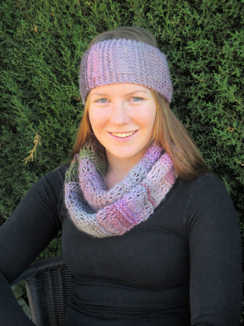 COWL HEADBAND No 2825 Knitted with 14 ply in loop stitch Etsy