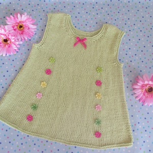 SWING TOP PDF pattern no. CC01, 8 ply, knitted top, button detail, knitting pattern, pdf, girls swing top, 1 - 8 years
