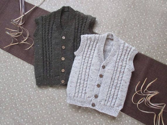 GRANDPA VEST Childs Knitting Pattern No. CN03, PDF Digital