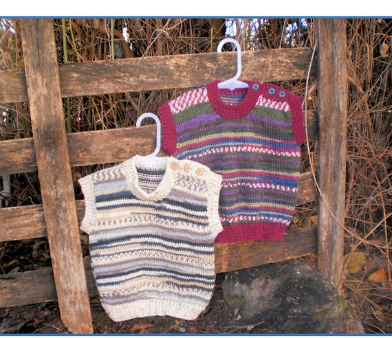 Childs Button Shoulder Vest Knitted In 8 Ply Round Neck Pdf Pattern Size 9 Mnths 3 Years Boys Vest Knitting Pattern