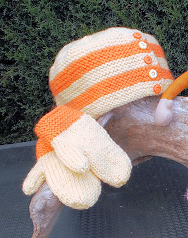 CHILDS 5 BUTTON BEANIE Knitted in 8 Ply in Garter Stitch Etsy